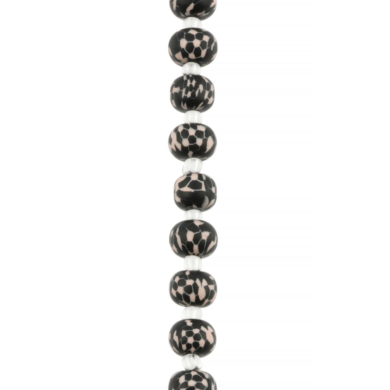 12 Pack: Black & White Clay Round Beads, 10mm by Bead Landing™